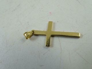 Vintage 14K Solid Yellow Gold Necklace Pendant Cross Crucifix Etched 3 grams 3