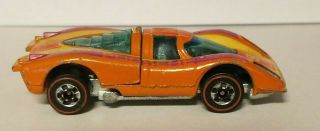 Vintage Mattel Hot Wheels: Redline 1969 Porsche 917 Orange W Yellow Hong Kong