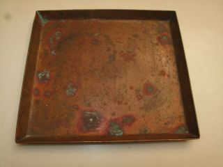 Antique Arts & Crafts Hand Hammered Copper Tray Catchall Key Desk Ink Tray