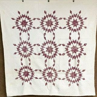 Pa Antique C 1900s Touching Stars Quilt Farmhouse Find