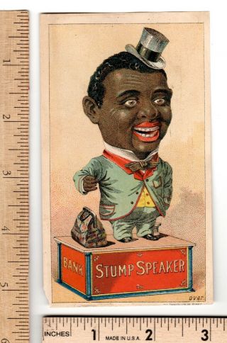Mechanical Toy Savings Bank Stump Speaker Black Man Trade Card