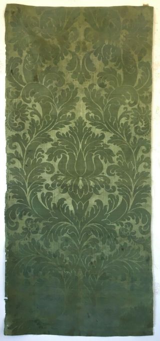 18th C.  French Silk Damask Panel Woven Fabric (2868)