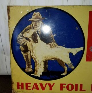 Early 10¢ Vintage FRIENDS Smoking Tobacco Tin Metal Sign Mans Best Friend DOG 2