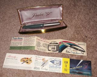 Vintage Parker 51 Box Booklets And Fountain Pen