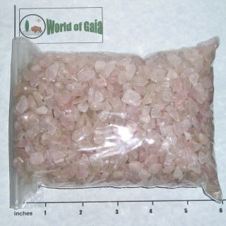 Rose Quartz Chips,  5 - 15mm Light Pink,  Semi - Tumbled 2 Lb Bulk Stones Save 20