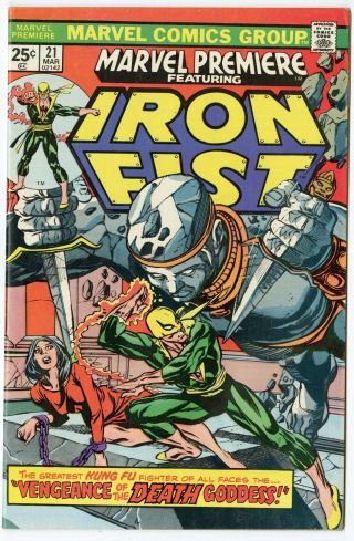 Marvel Premiere 21 Vf,  8.  5 Ow/white Pages Iron Fist Marvel 1975