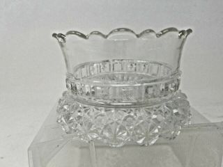 Vintage Crystal Cut Glass Pillar Candle Holder 3.  5 " Wide