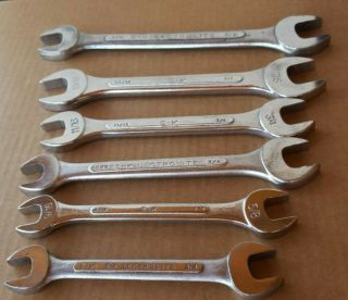 Vintage Sk Tools 6 Piece Open End Wrench Set 7/8 " - 9/16 " Usa