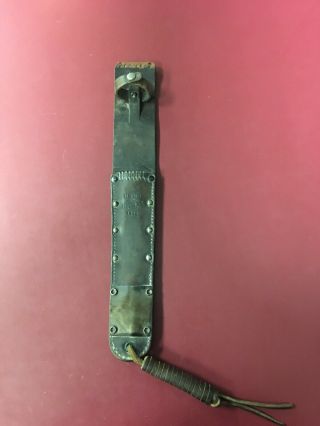 Old 1943 Ww2 U.  S.  Army M6 Barwood Miltary Fighting Knife Leather Sheath Usmc