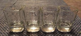 Set Of 4 Jack Daniels Old No.  7 Square Embossed Shot Glasses Shotglasses