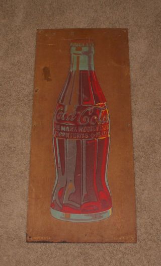 Vintage Coca Cola Coke Bottle Metal Tin Advertising Sign Modern Art Aaw 62