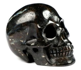 2.  0 " Russian Arfvedsonite Carved Crystal Skull,  Realistic,  Crystal Healing 917
