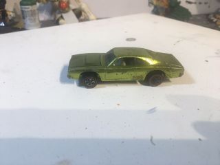 Vintage Hot Wheels Redline Custom Dodge Charger 1968 Mattel Light Green Yellow