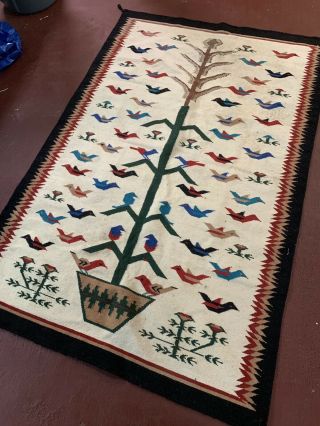 Southwestern Yei Style Tree Of Life Rug Carpet Saddle Blanket Weaving Large 4x6