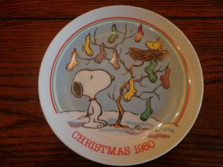 Schmid Peanuts 1980 Christmas Plate By Charles Schulz