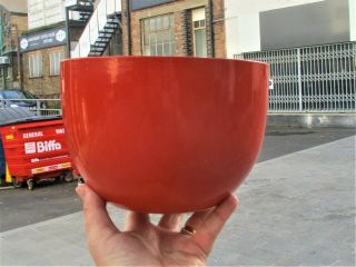 Mid - Century Modern/vintage Kaj Franck Orange/red Enamel Bowl For Finel - Arabia