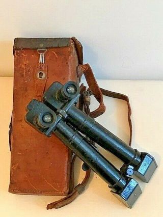 Ww2 German Trench Binoculars Periscope 8 × 24 W/case.  French Made By Huet.  Orig.