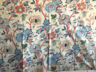 Rare 19th C.  French Cotton Printed Exotic Floral Fabric (2840)