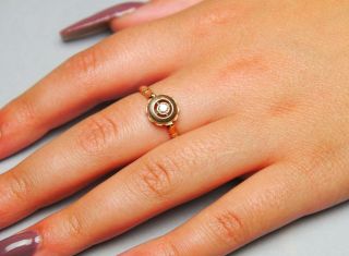 1961 Armenian Ring solid 14K Rose Gold Diamond Ø 8.  75US / 3 gr 2