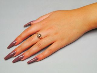 1961 Armenian Ring solid 14K Rose Gold Diamond Ø 8.  75US / 3 gr 3