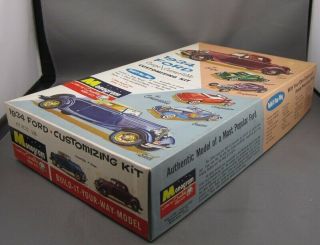 Vintage 1962 Monogram ' 34 Ford Coupe Custom 6 - in - 1 Hot Rod Kit COMPLETE Mint/Box 2
