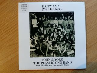 John Lennon & Yoko Ono Happy Xmas (war Is Over) Ltd 2 Track Green Vinyl 7 "