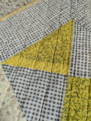 Vintage Antique Hourglass Quilt Hand Stitched Mid - Late 1800s 83 " X 69 "