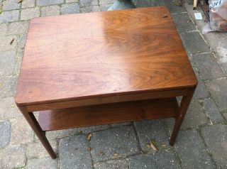 Declaration By Drexel - Vintage Mid Century 2 - Tier End Table - Walnut Wood