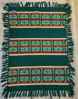 Pendleton Beaver State Robes & Shawls Aztec Wool 28 " X40 " Fringe Lap Blanket Rug