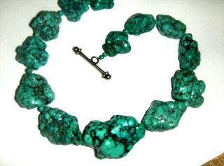 Stephen Dweck Chunky Bold Form Turquoise Necklace Sd Pouch Gorgeous Signed