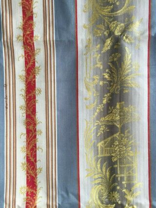 3 Mtrs DIVINE LONG ANTIQUE FRENCH LYON SILK BROCADE CHATEAU TAPESTRY PANEL c1850 2