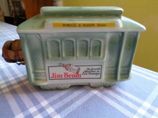 Vintage Jim Beam Whiskey Bottle & Cork San Francisco Cable Car Powell & Mason St
