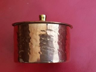Stunning Arts And Crafts Copper Trinket Dish.  Hammered Finish.