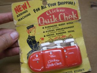 Vintage Push Button Handy Adder Machine Clicker Quik - Chek In Package W/instr