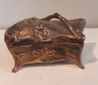 Art Noveau,  Gilt Brass Jewelry Box,  Trinket Box,  1920