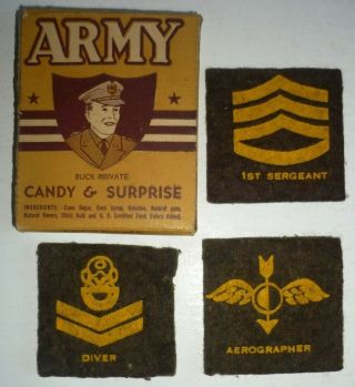 Vtg Army Buck Private Candy & Surprise Box,  Patches Leader Novelty Candy Co B - 24