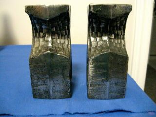 Brutalist Stainless Steel Candle Holders - Mid - Century Modern - By Olov Joff - Norway 2
