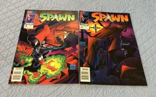 Spawn 1 - 2 Newsstand (vf,  No.  1 & 2 May/july 1992) Comic Book Run X2