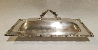Vintage R.  Lopez Mid Century Sterling Silver Covered Butter Dish Signed 276.  1g