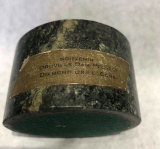 Souvenir Calif Oroville Dam Project Diamond Drill Rock Mineral Core Paperweight