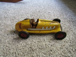 Vintage Marx Pressed Steel Race Car 7 With Driver
