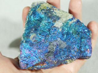 A Huge Vivid Purple Blue Peacock Copper or Chalcopyrite or Peacock Ore 744gr e 2