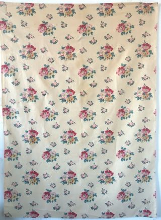 Early 20th C.  French Printed Floral Cotton Fabric (2834)