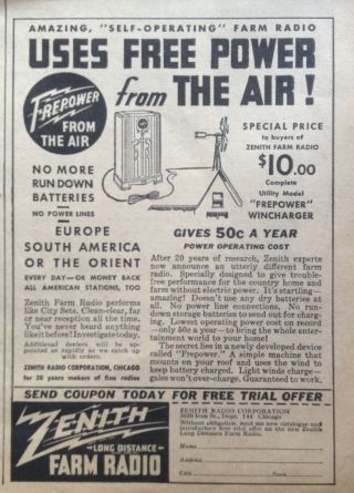 1935 Ad (xe24) Philco Radio & Television Co.  Phil. ,  Pa.  Farm Radio Wincharger