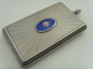 An Art Deco Ladies Cigarette Card Case Sun Burst Geometric Guilloche Enamel
