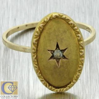 1880s Antique Victorian Estate 14k Yellow Gold Diamond Jewish Star Cocktail Ring