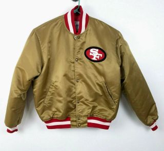 Vintage 90s Starter Proline San Francisco 49ers Gold Satin Jacket Mens Xl