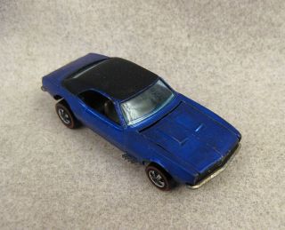1967 Blue Custom Camaro Redline Hot Wheels Mattel Hong Kong
