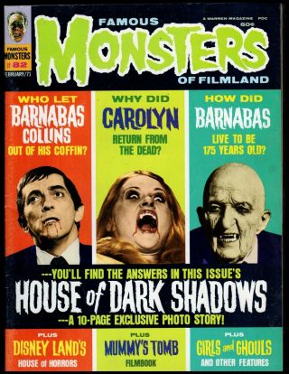 Famous Monsters Of Filmland 82 Fine - (house Of Dark Shadows) 1971 Warren