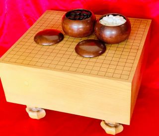 Japanese Vintage Go Igo Goban Game/ Board And Stones Set Authentic 18.  6kg Weight